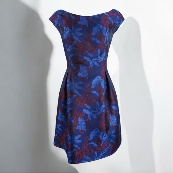 Size 16 Tommy Hilfiger Orchid Print Jacquard Cap Sleeve Dress NEVER WORN - Picture 5 of 8